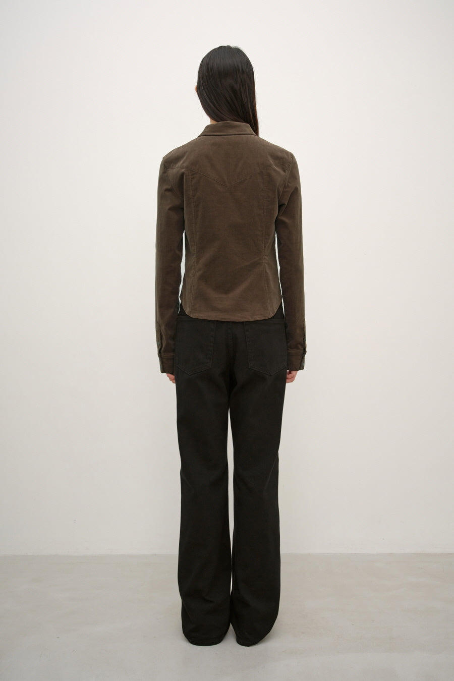 Insilence - Corduroy Snap Shirt (Brown) product image 4 | TRAB K-Fashion Australia