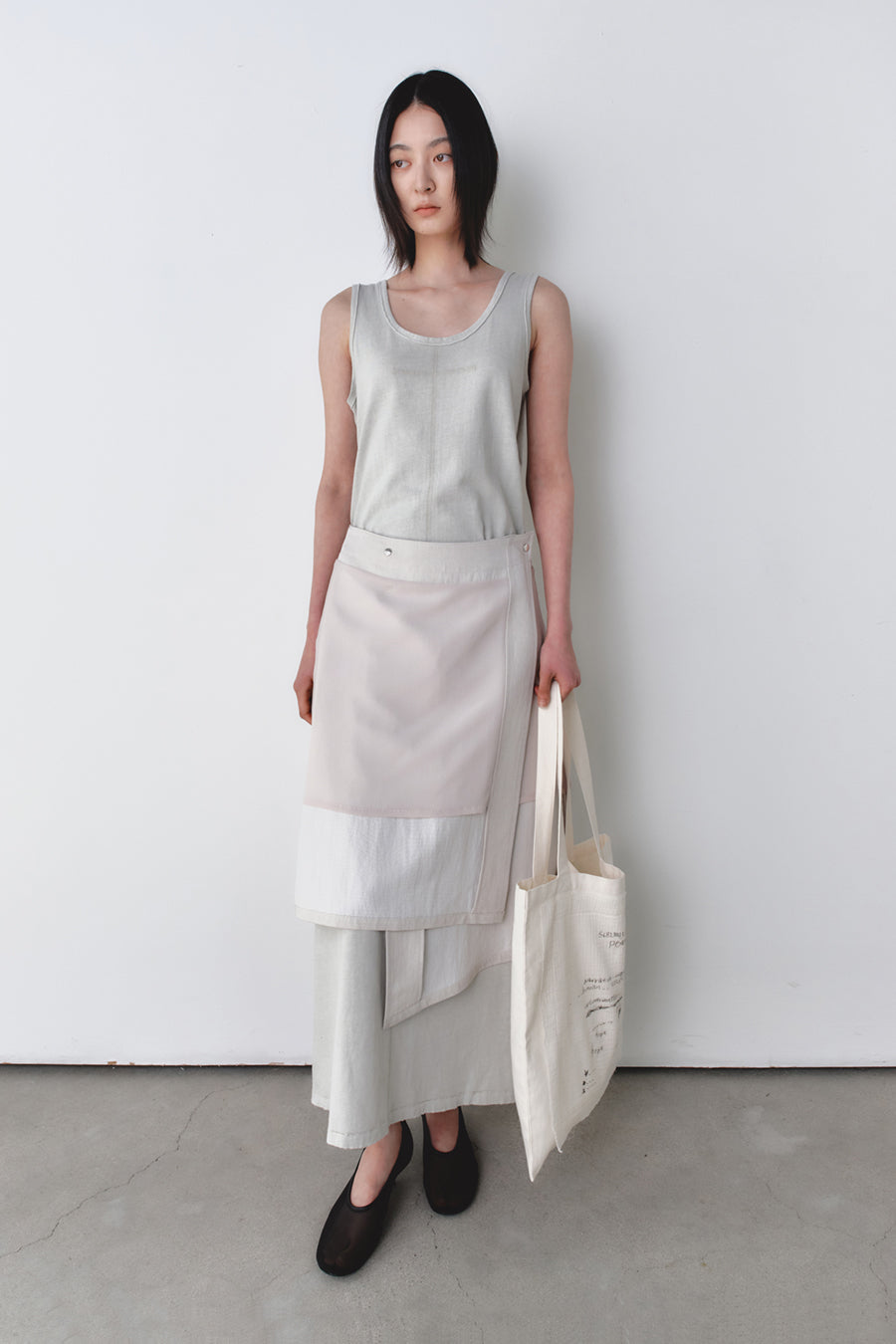 Insilence - Sketch Applique Cotton Bag (Ecru) product image 3 | TRAB K-Fashion Australia