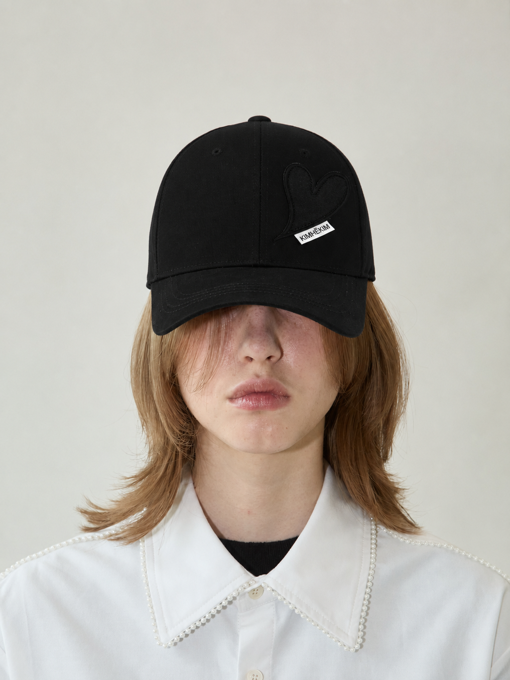 Kimhe Kim - Heart Patches Ball Cap (Black) product image 1 | TRAB K-Fashion Australia