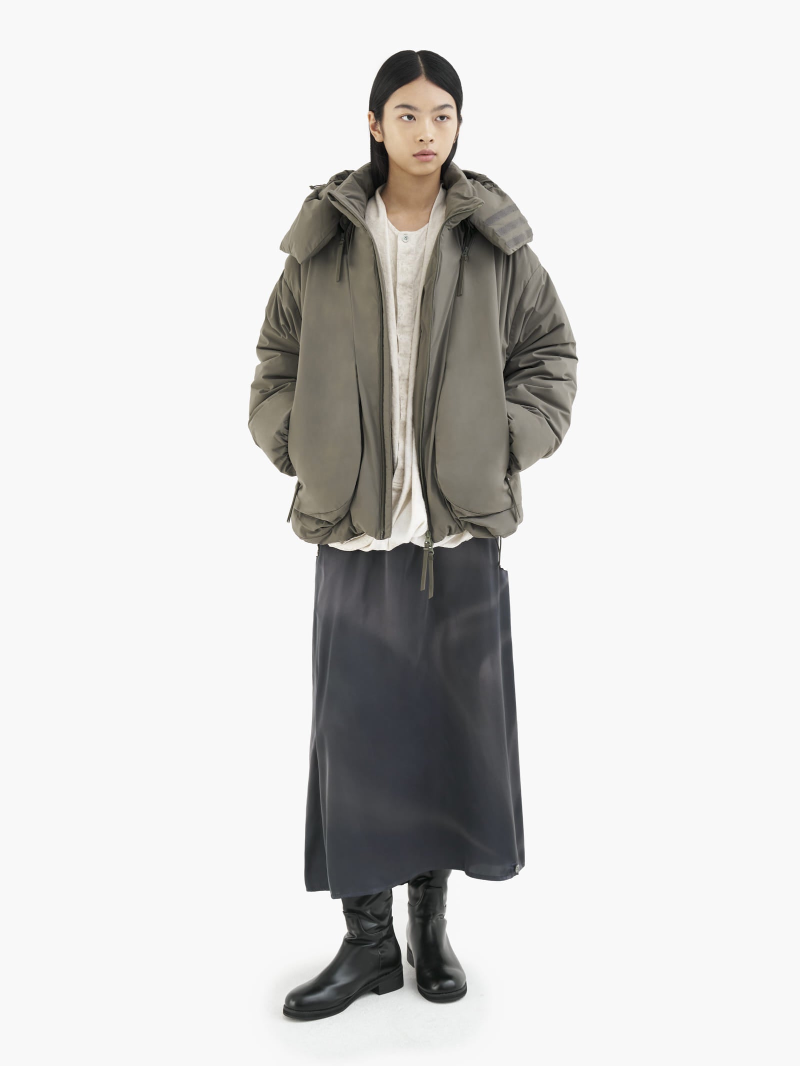 Jiyong Kim - Twisted Down Jacket (Dark Green) product image 8 | TRAB K-Fashion Australia