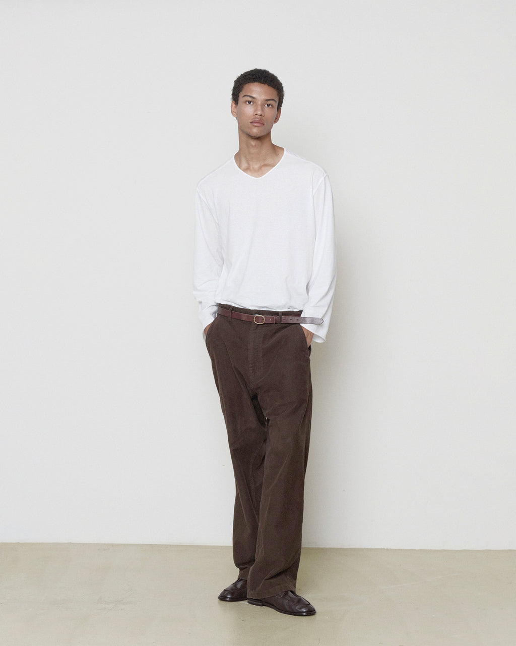 Brownyard - High Gauge V Neck Long Sleeve (Ivory) product image 1 | TRAB K-Fashion Australia
