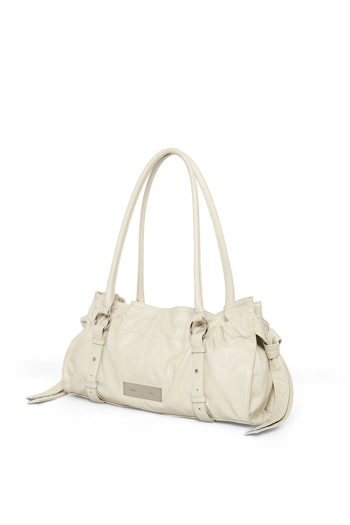 Matin Kim - [Pre-Order – Ships June 22] Shirring Tie Buckle Shoulder Bag (Beige) product image 6 | TRAB K-Fashion Australia