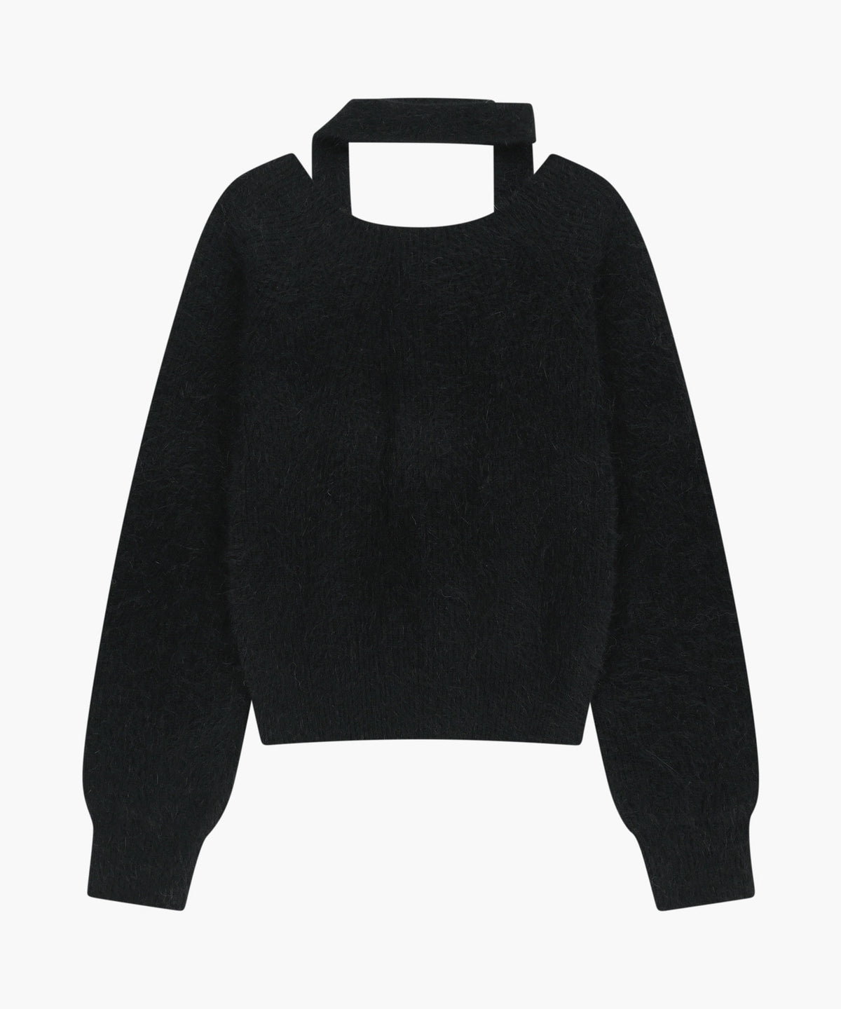 Marithe & Francois Girbaud - Premium Micro Classic Logo Angora Muffler Set Crop Knit (Black) product image 6 | TRAB K-Fashion Australia