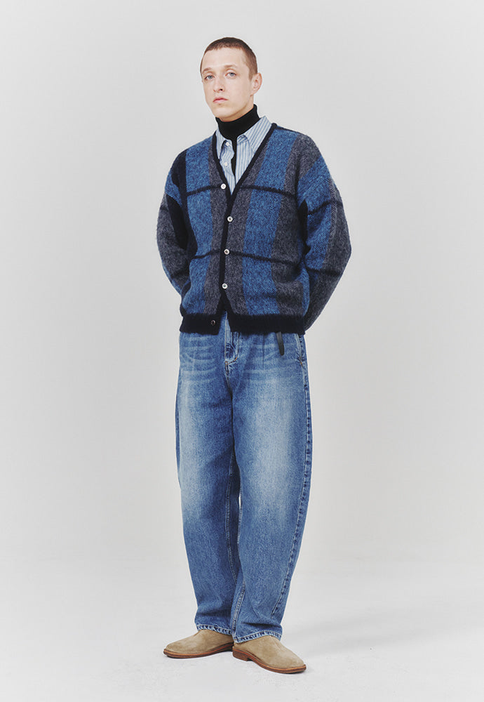 Art if acts - Mohair Ombre Check Cardigan (Dark Navy) product image 4 | TRAB K-Fashion Australia