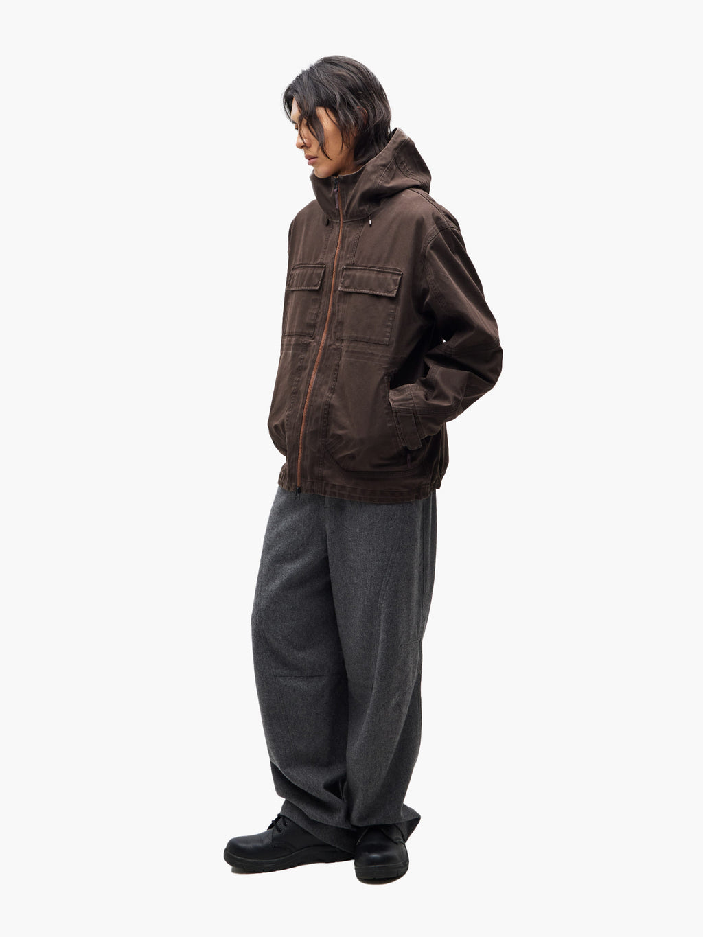 Jiyong Kim - Multi Pocket Jacket (Brown) product image 1 | TRAB K-Fashion Australia