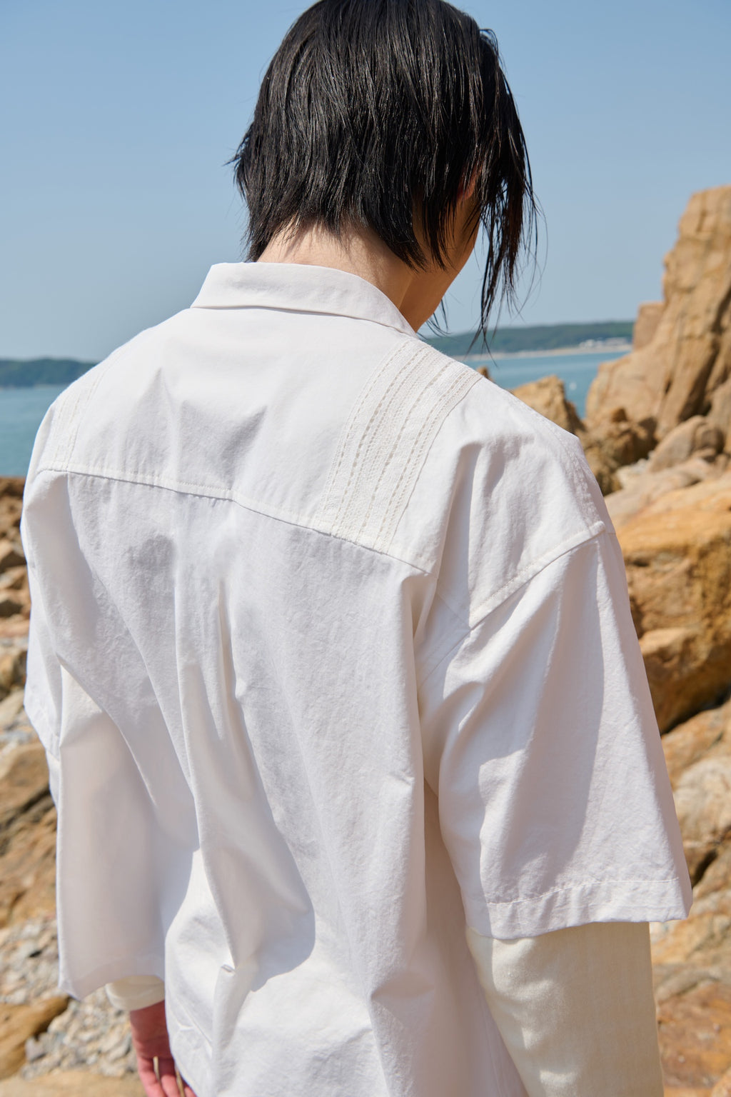 STU - Lace Panel Shirt (White) product image 9 | TRAB K-Fashion Australia
