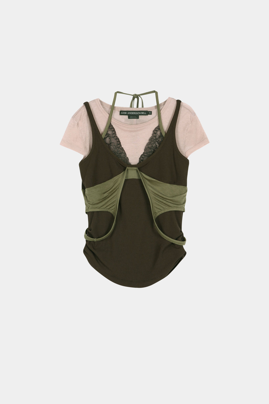 Andersson Bell - [Pre-Order – Ships June 24] Upside-Down Layered T-Shirt (Pink/Brown) product image 10 | TRAB K-Fashion Australia
