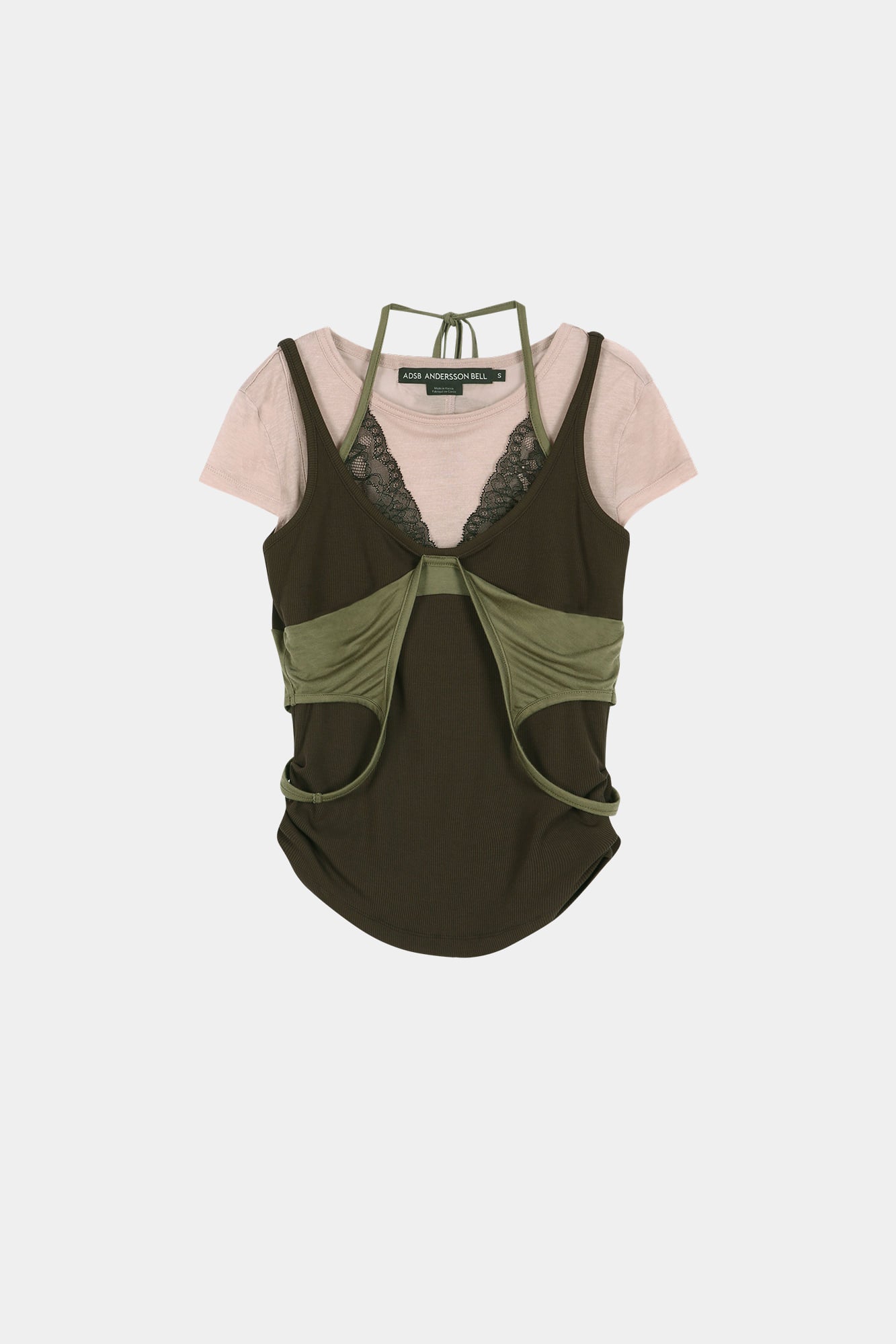 Andersson Bell - [Pre-Order – Ships June 24] Upside-Down Layered T-Shirt (Pink/Brown) product image 10 | TRAB K-Fashion Australia