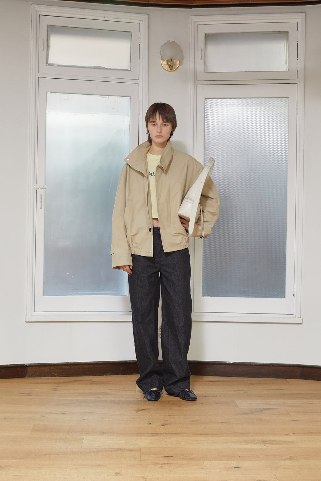Matin Kim - Trench Bomber Jumper (Beige) product image 8 | TRAB K-Fashion Australia