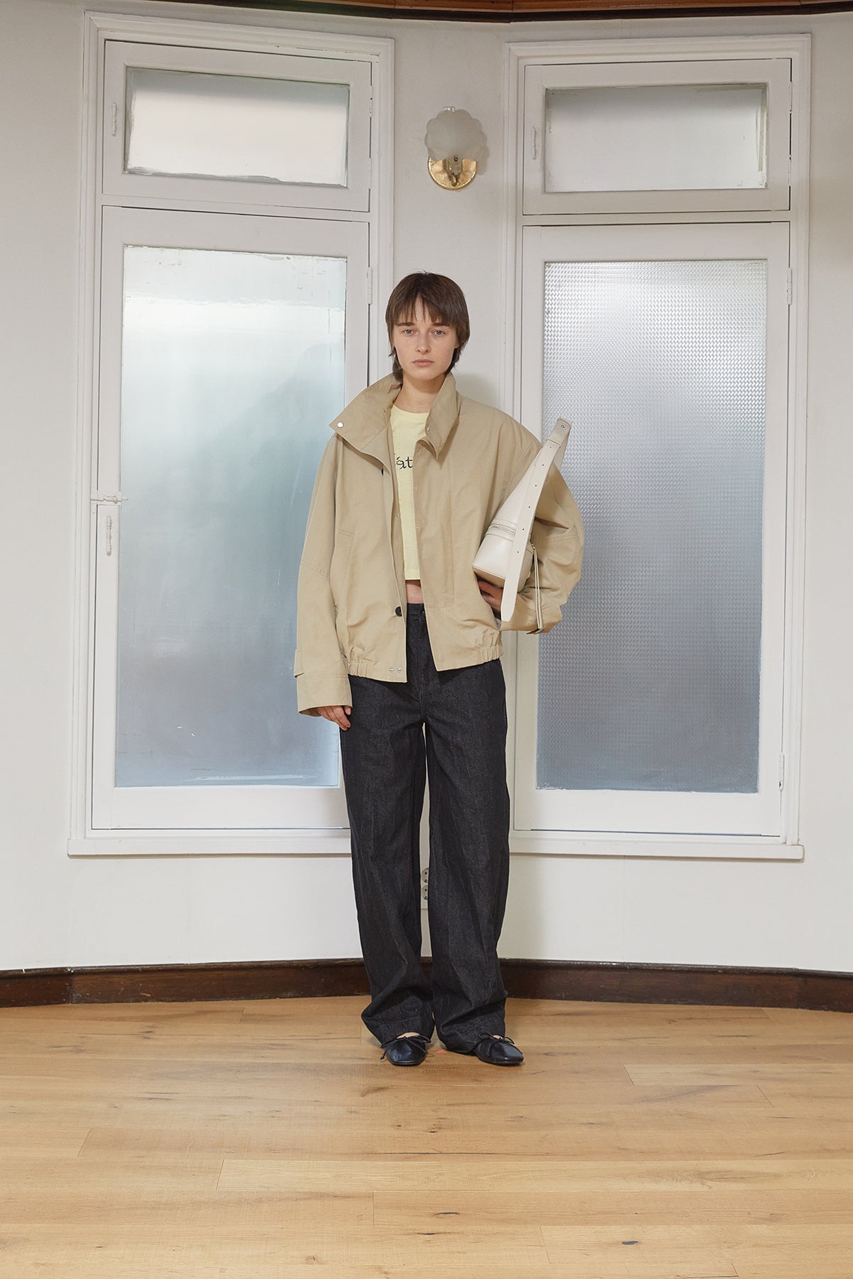 Matin Kim - Trench Bomber Jumper (Beige) product image 8 | TRAB K-Fashion Australia