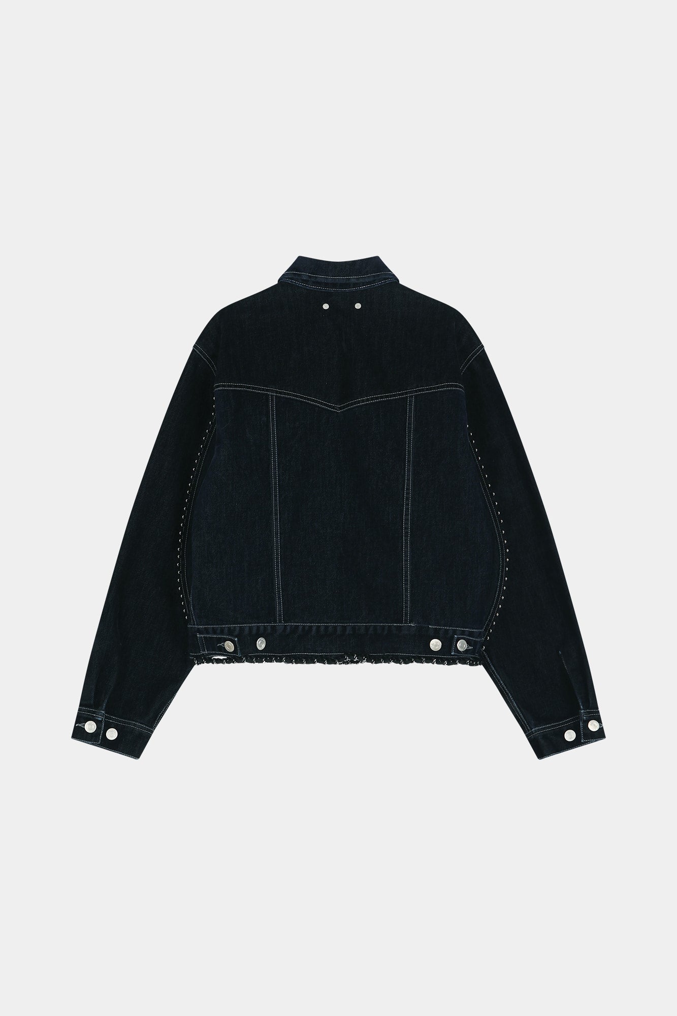 Andersson Bell - [Pre-Order – Ships August 28] Studded Velvet Denim Jacket (black/navy) (Black/Navy) product image 12 | TRAB K-Fashion Australia