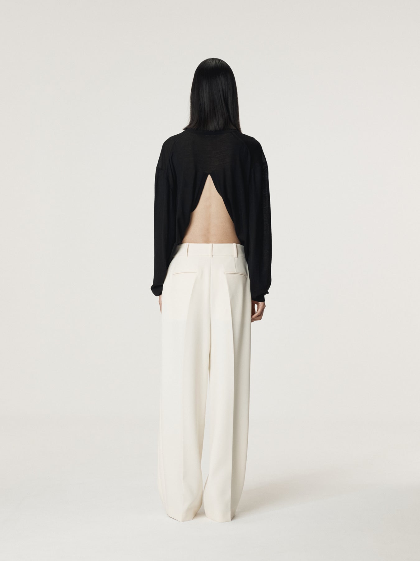 Recto - Back Open Detail Knit Top (Black) product image 4 | TRAB K-Fashion Australia