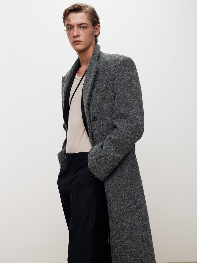 Tonywack - Textured Wool And Alpaca Double-Breasted Coat (Grey) product image 7 | TRAB K-Fashion Australia