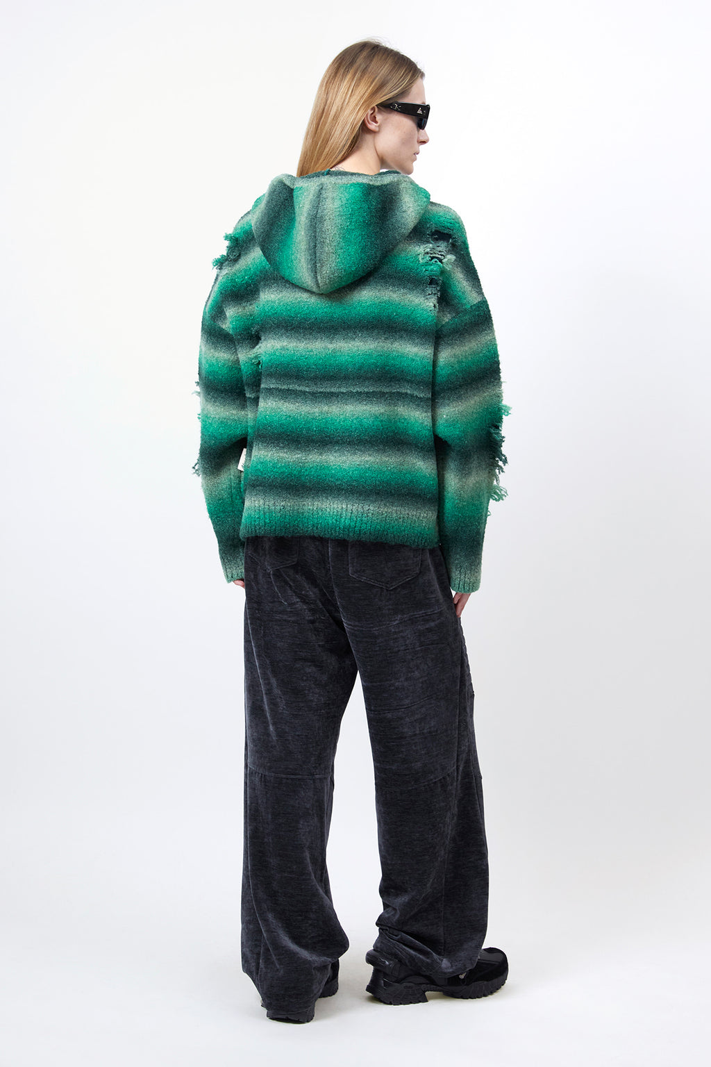 Andersson Bell - Unisex Gradient Distressed Hoodie (Green) product image 11 | TRAB K-Fashion Australia