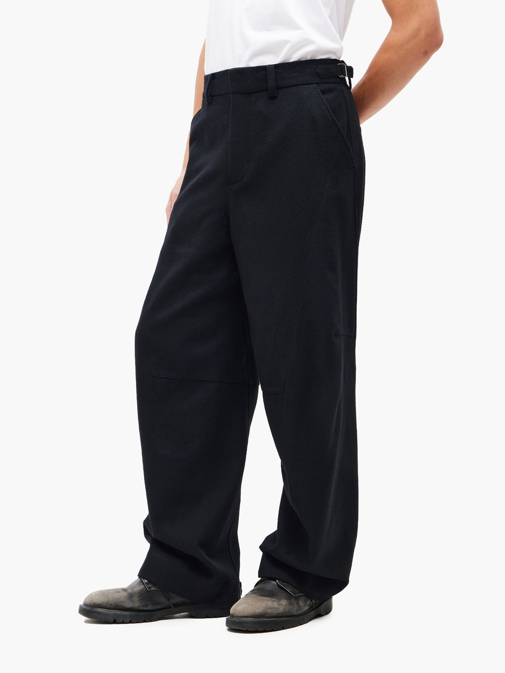 Jiyong Kim - Wool Dart Trousers (Black) product image 4 | TRAB K-Fashion Australia