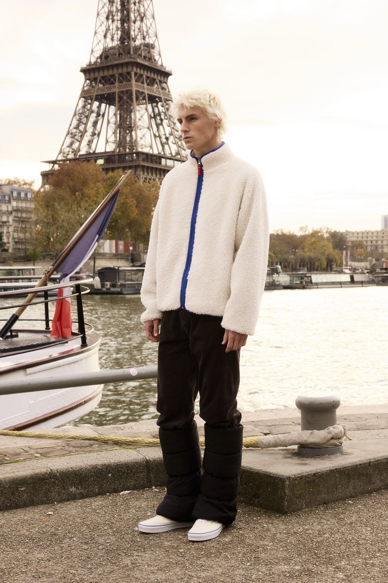 STU - Fleece Zip-Up Jacket In (Ivory) product image 5 | TRAB K-Fashion Australia