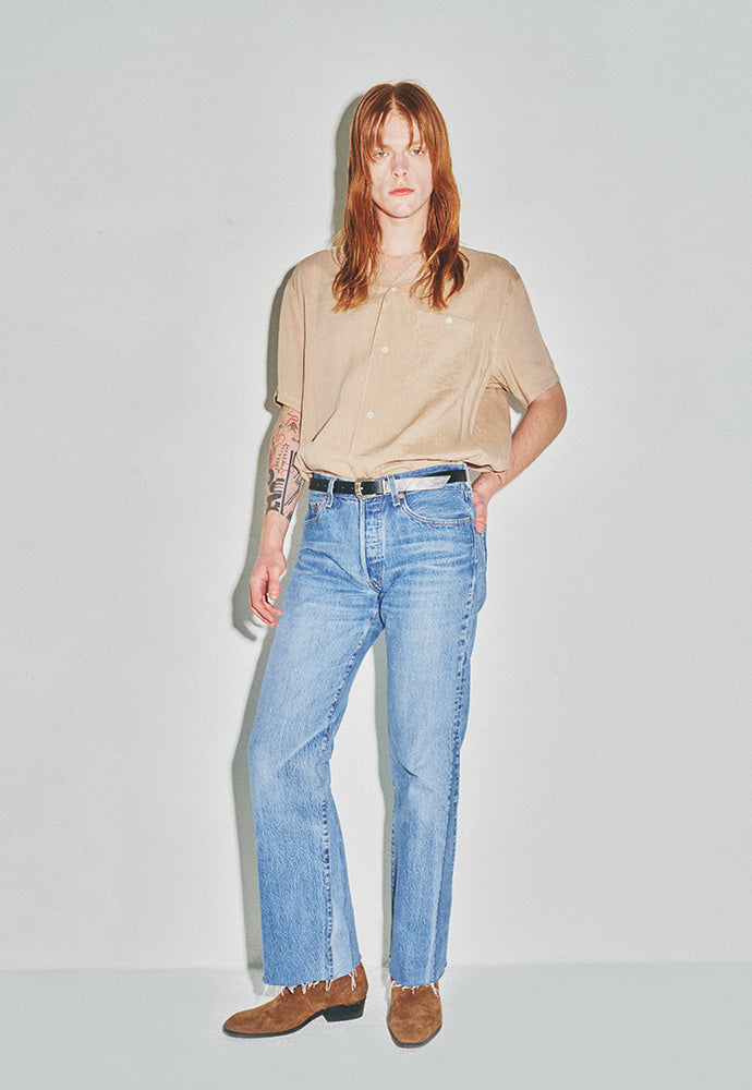 Tonywack - Cozy Linen Viscose Cuban-Collar Shirt (Faded Beige) product image 5 | TRAB K-Fashion Australia