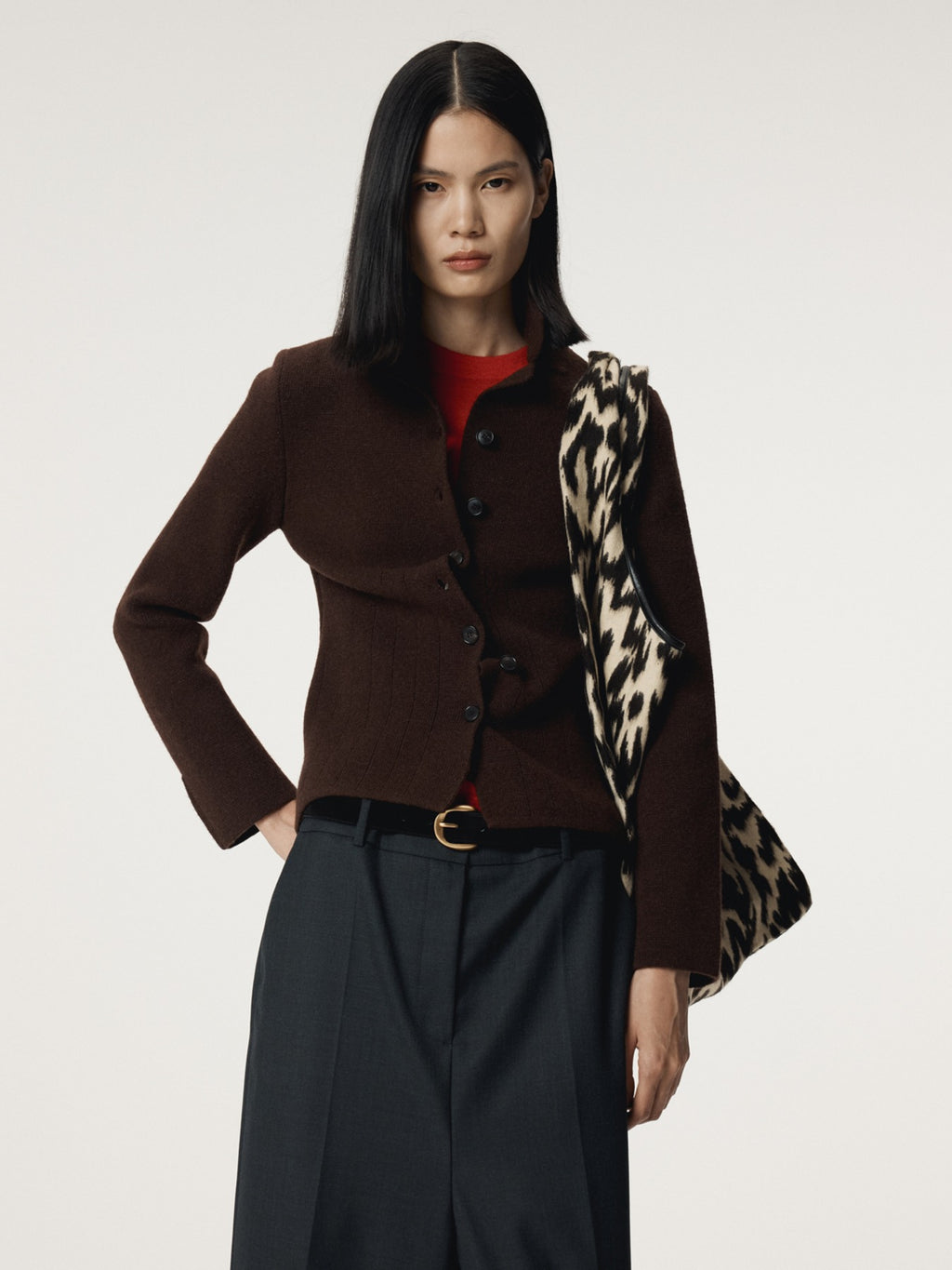 Recto - Button Up Knit Cardigan (Vintage Brown) product image 1 | TRAB K-Fashion Australia