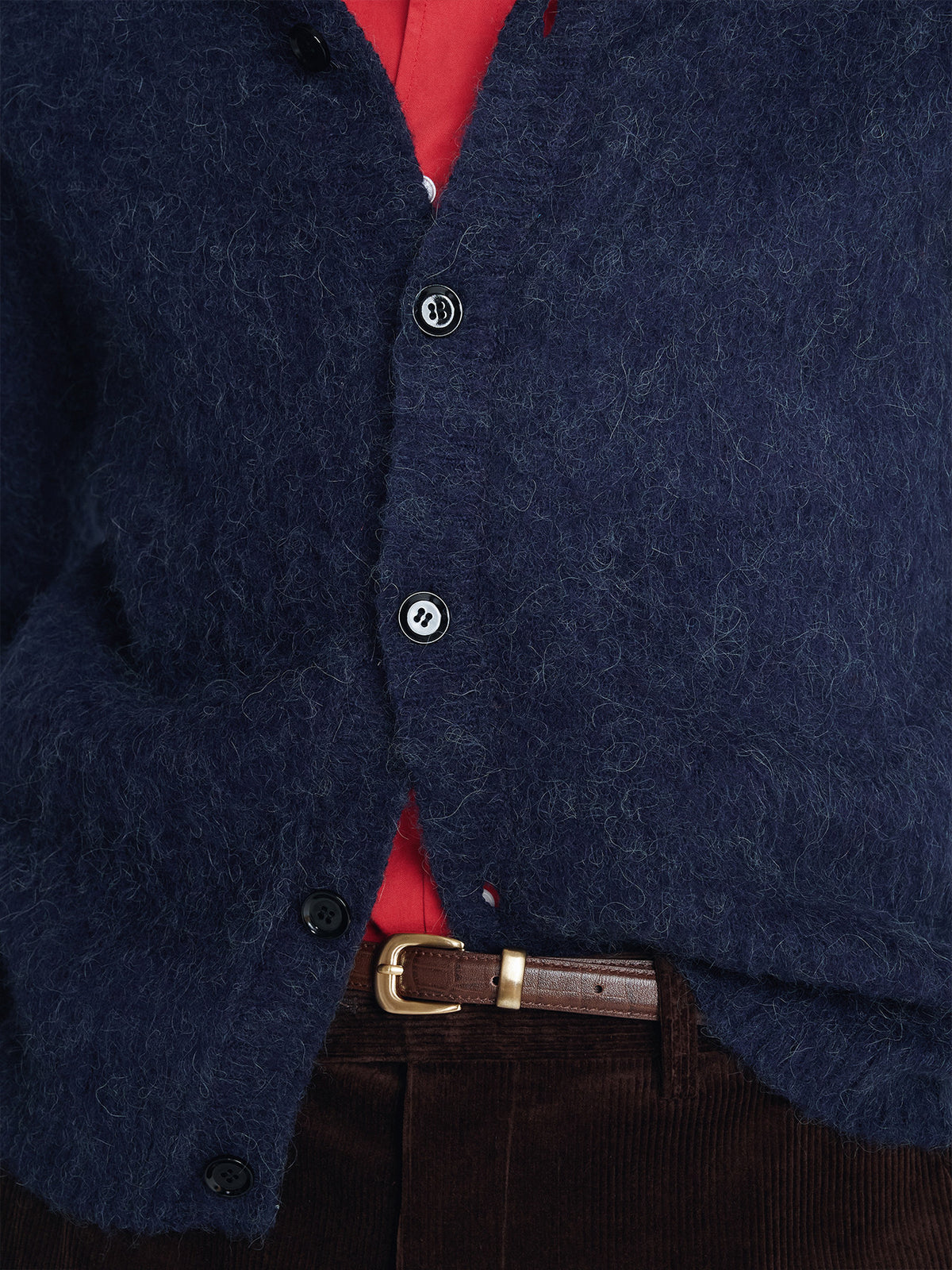 Tonywack - Brushed Wool Crew-Neck Cardigan (Purple Navy) product image 8 | TRAB K-Fashion Australia