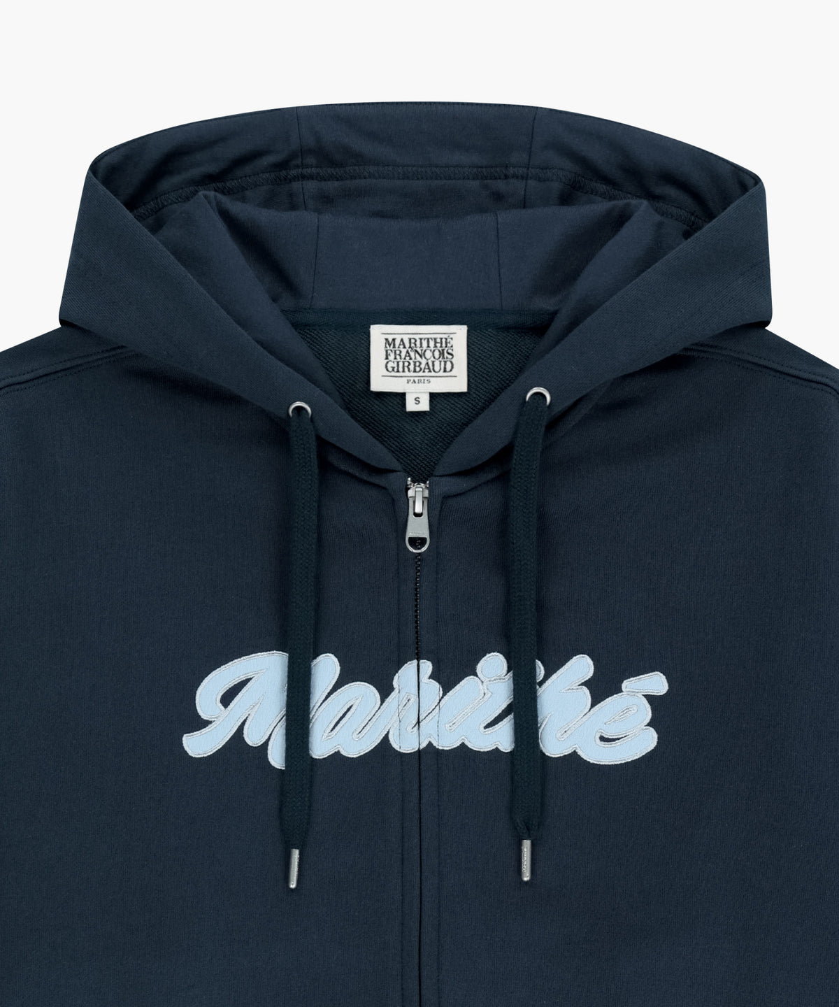 Marithe & Francois Girbaud - Regular Logo Applique Oversized Hoodie Zipup (Navy) product image 3 | TRAB K-Fashion Australia
