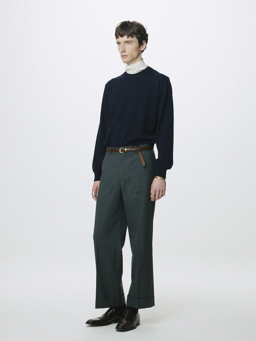 Tonywack - Wool Cuffed Trousers (Moss Grey) product image 4 | TRAB K-Fashion Australia
