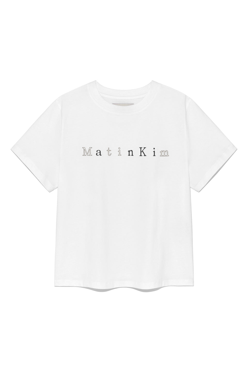 Matin Kim - Sticker Graphic Logo Top (White) product image 1 | TRAB K-Fashion Australia