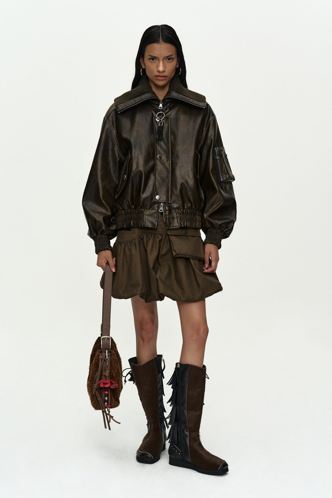 Andersson Bell - Cargo Balloon Skirt (Khaki) product image 3 | TRAB K-Fashion Australia