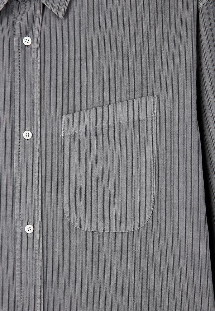 Art if acts - Pigment Dyed Stripe Shirt (Vintage Charcoal) product image 11 | TRAB K-Fashion Australia