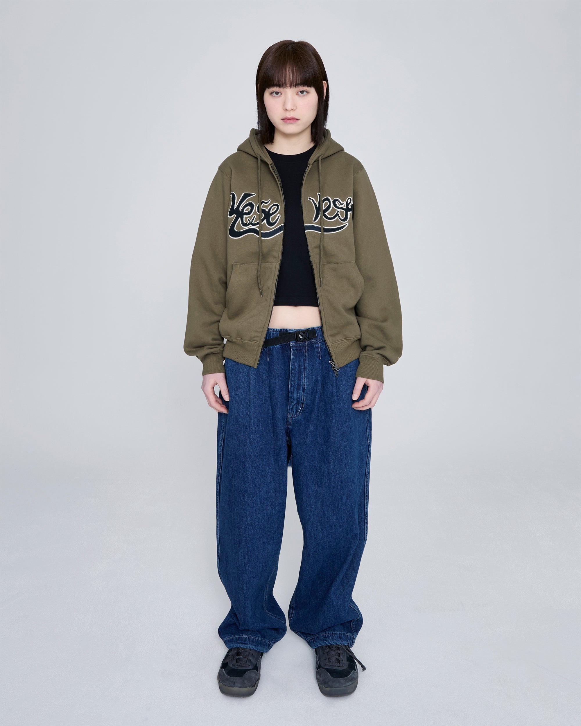 yeseyesee - Y.E.S Snail Logo Zip-Up Hoodie (Khaki) product image 10 | TRAB K-Fashion Australia