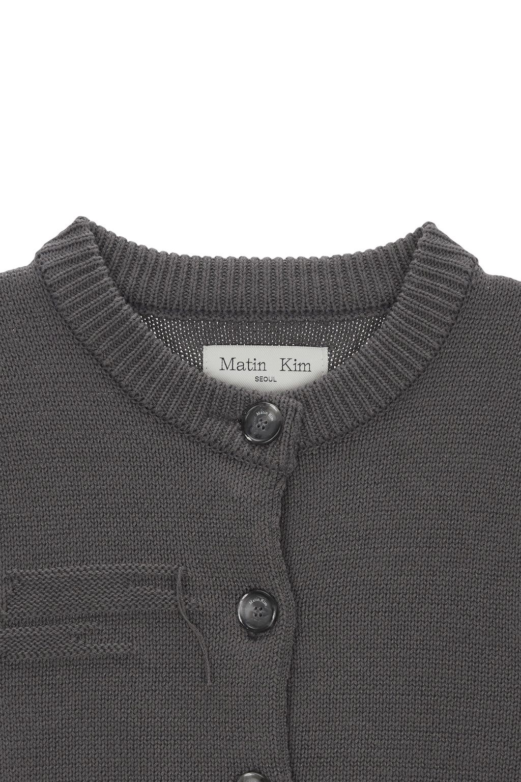 Matin Kim - Damage Round Half Cardigan (Charcoal) product image 3 | TRAB K-Fashion Australia