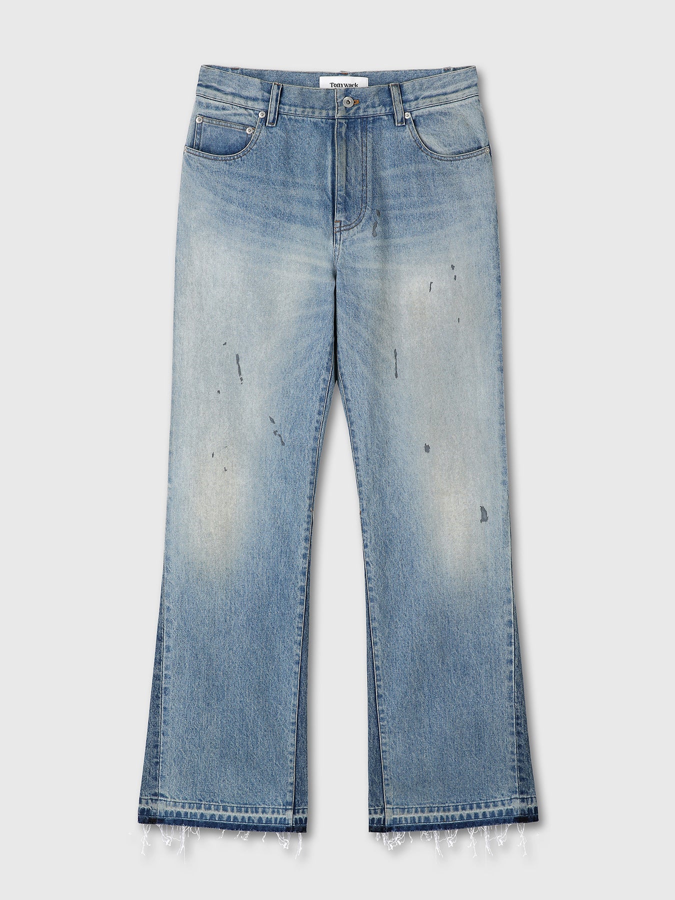 Tonywack - Flared-Leg Reconstructed Denim Jeans (Washed Light Blue) product image 7 | TRAB K-Fashion Australia