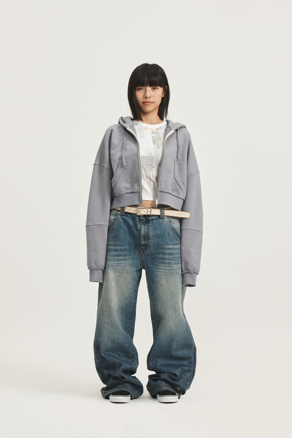 Matin Kim - Peaches Coating Washed Denim Pants (Blue) product image 6 | TRAB K-Fashion Australia