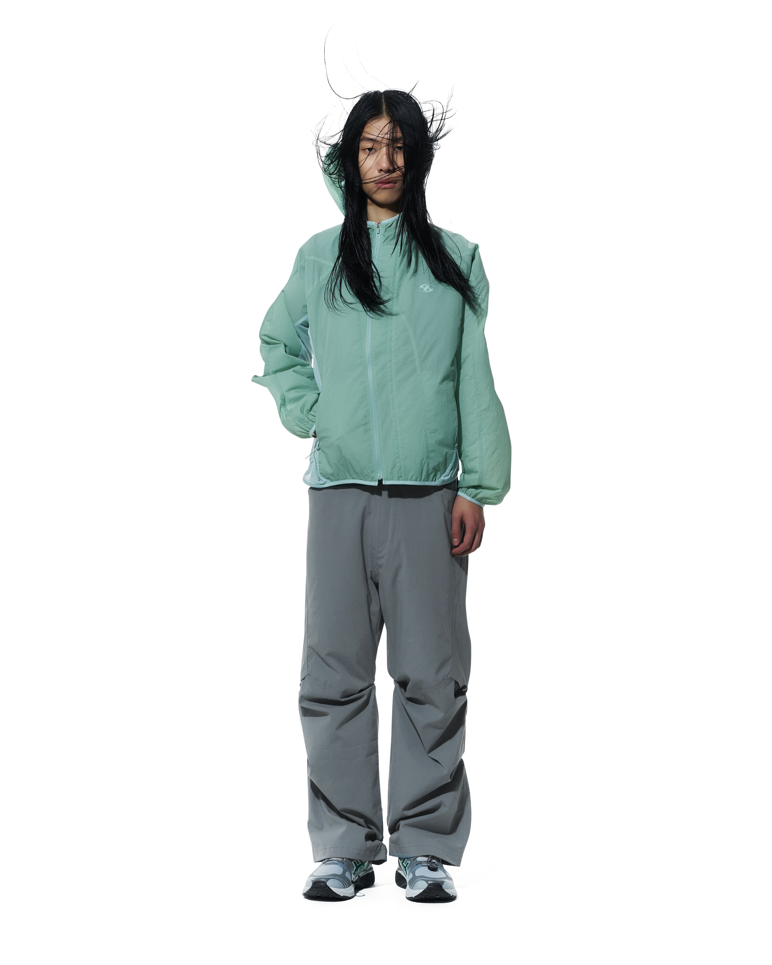 San San Gear - Snap Stretch Pants (Green Grey) product image 1 | TRAB K-Fashion Australia
