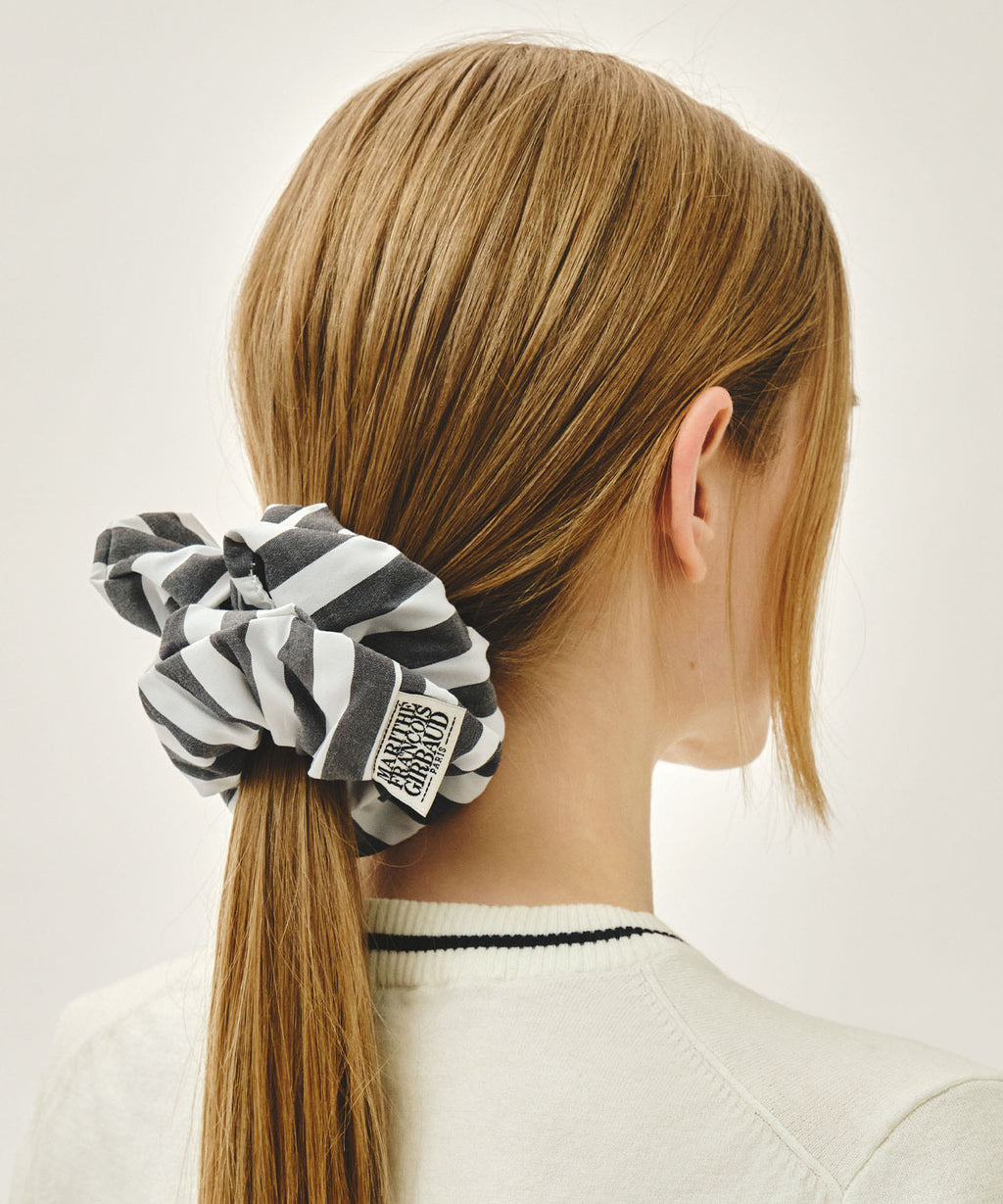 Marithe & Francois Girbaud - Classic Logo Stripe Hair Scrunchie (Black) product image 5 | TRAB K-Fashion Australia