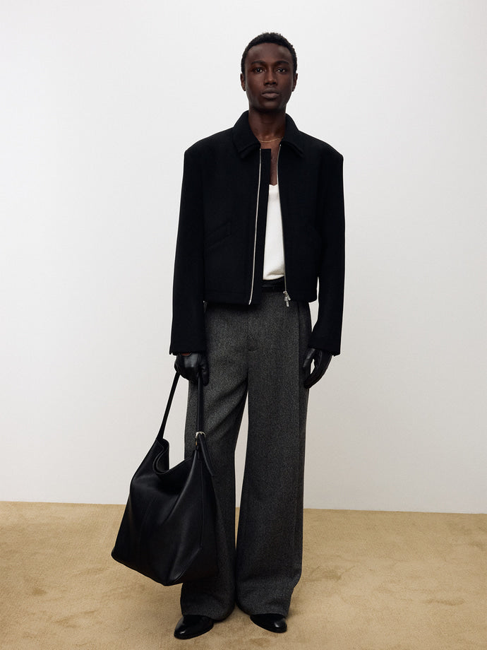 Tonywack - Deep Tuck Wide-Leg Trousers (Grey) product image 3 | TRAB K-Fashion Australia