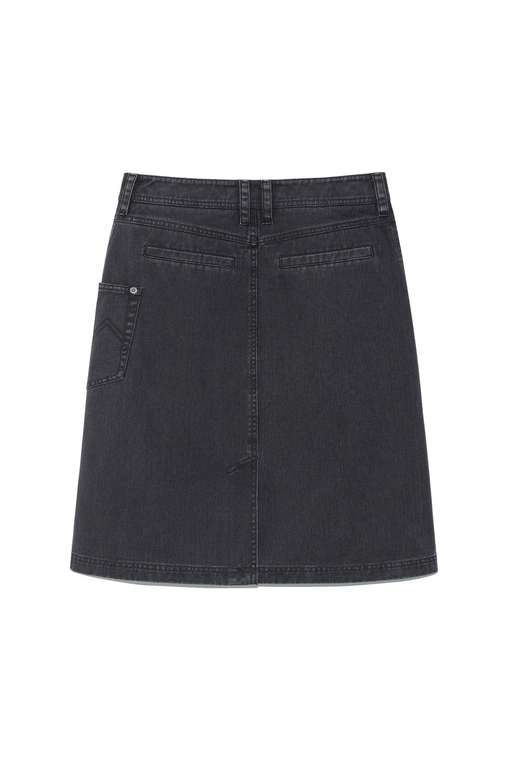 Matin Kim - Side Pocket Point Midi Skirt (Charcoal) product image 2 | TRAB K-Fashion Australia