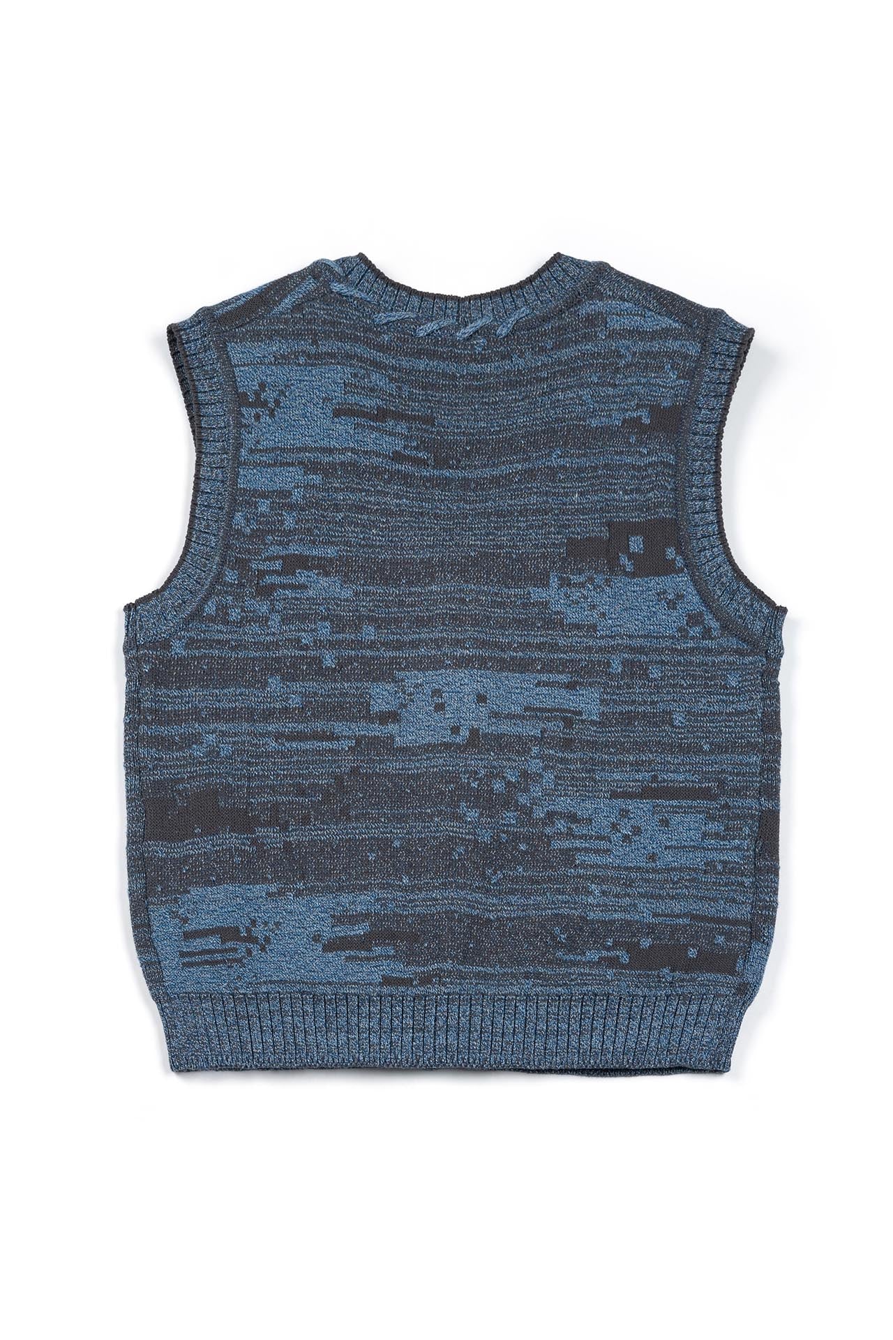 Ioedle - Mosaic Urban Knit Vest Cardigan (Blue) product image 3 | TRAB K-Fashion Australia