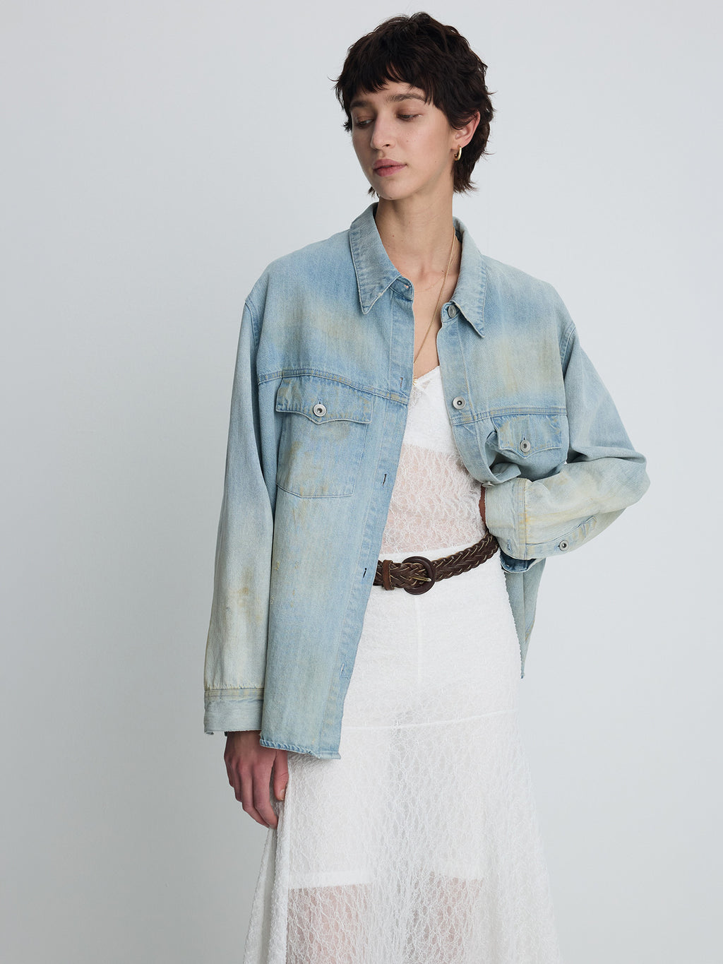 Tonywack - Hand Distressed Vintage Relaxed Shirts (Washed Light Blue) product image 8 | TRAB K-Fashion Australia