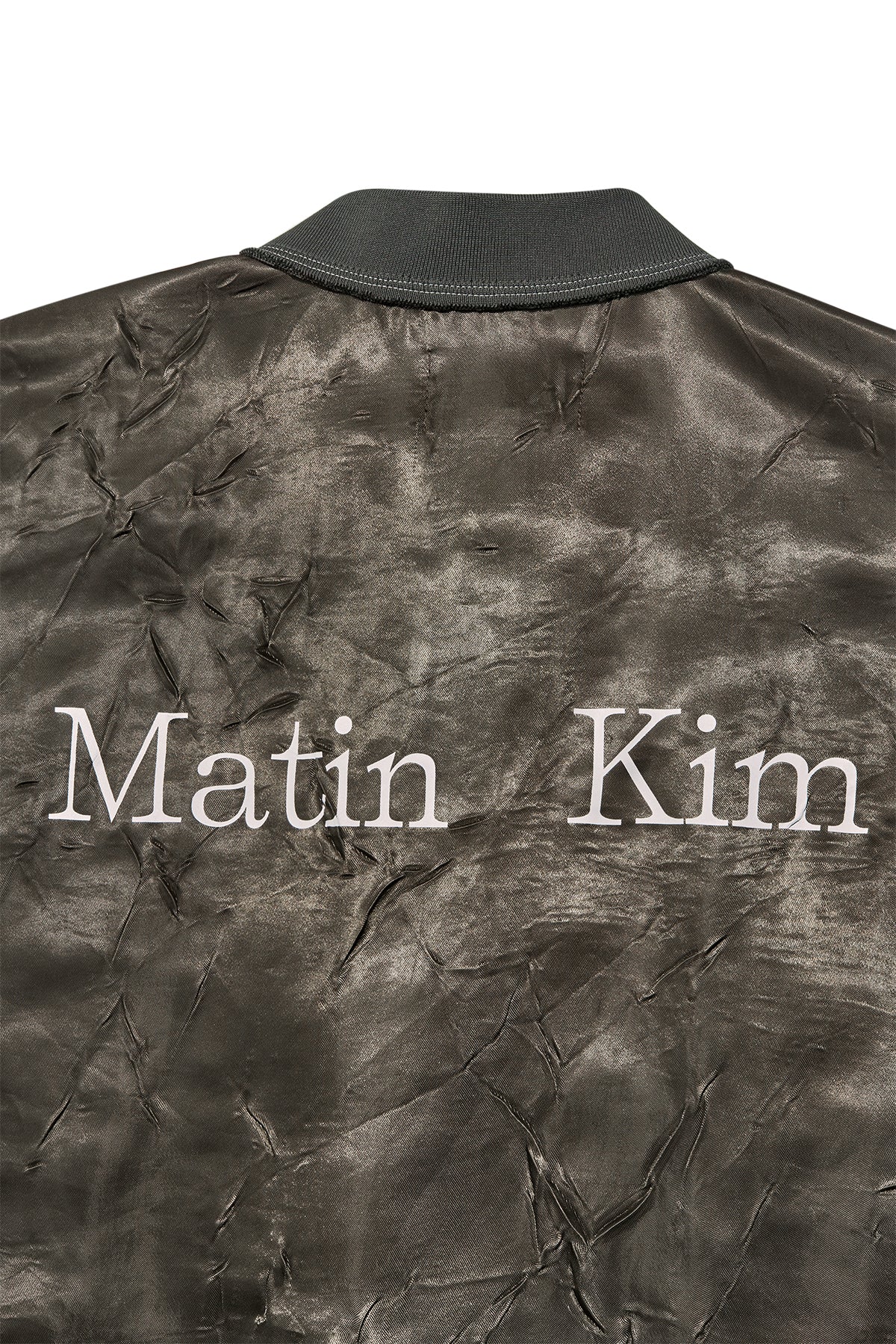 Matin Kim - Back Logo Crinkle Blouson (Khaki) product image 5 | TRAB K-Fashion Australia