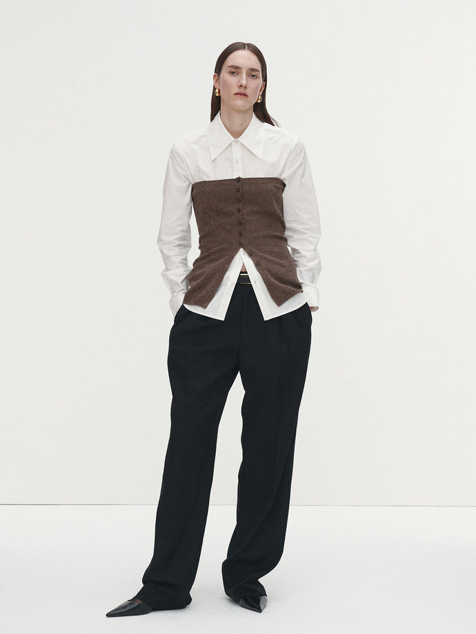 Tonywack - Wool Twill Pleated Tailored Trousers (Black) product image 2 | TRAB K-Fashion Australia