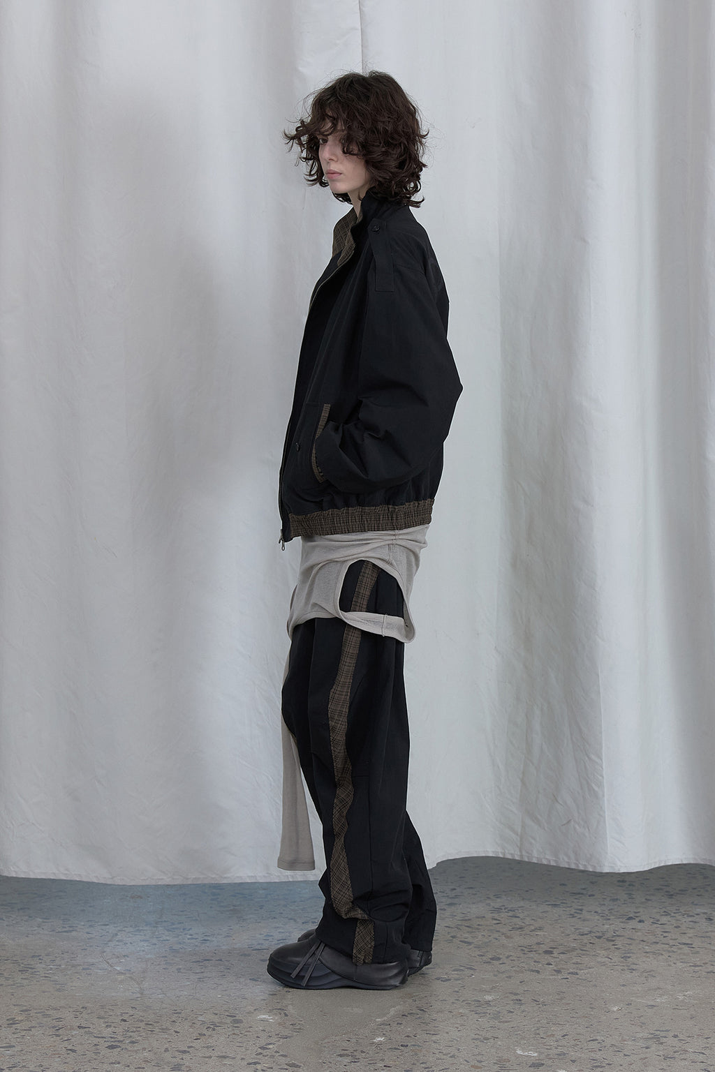 Deinet - Point Check Detail Jacket (Black) product image 5 | TRAB K-Fashion Australia