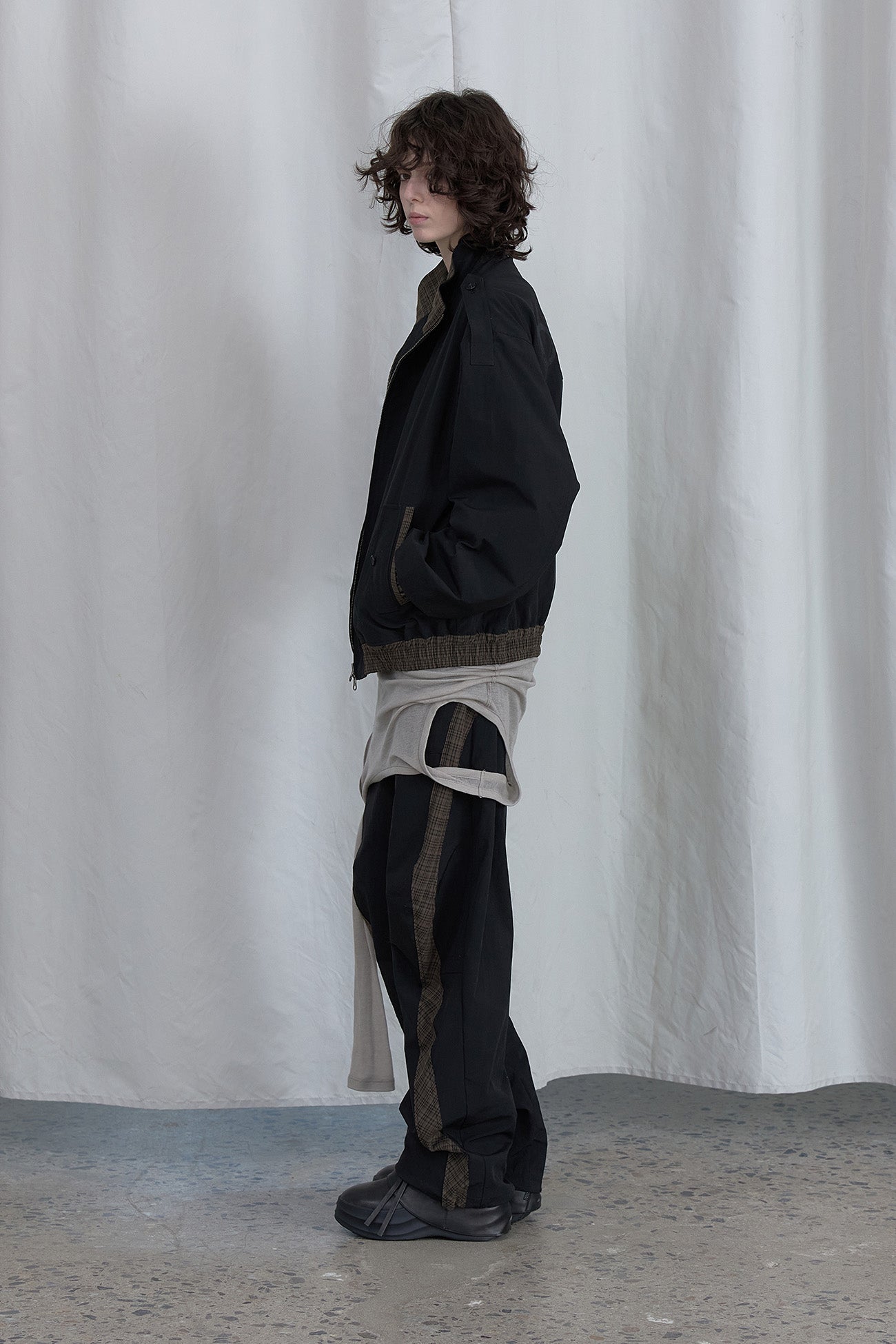 Deinet - Point Check Detail Jacket (Black) product image 5 | TRAB K-Fashion Australia