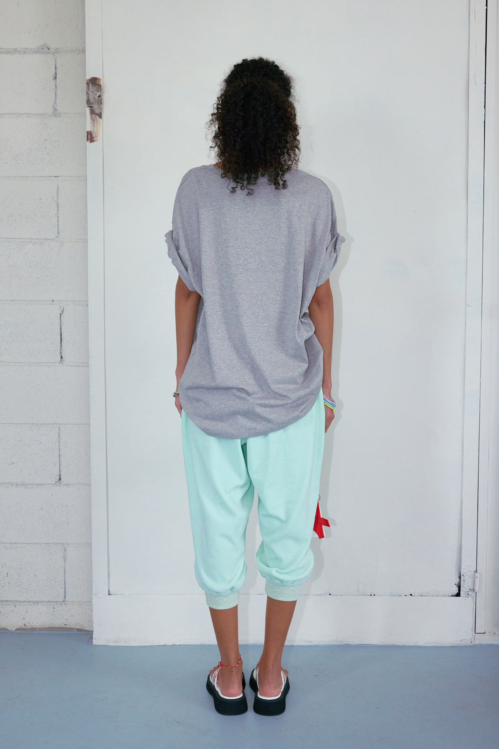 Deinet - Rose Typo Capri Jogger Pants (Mint) product image 3 | TRAB K-Fashion Australia