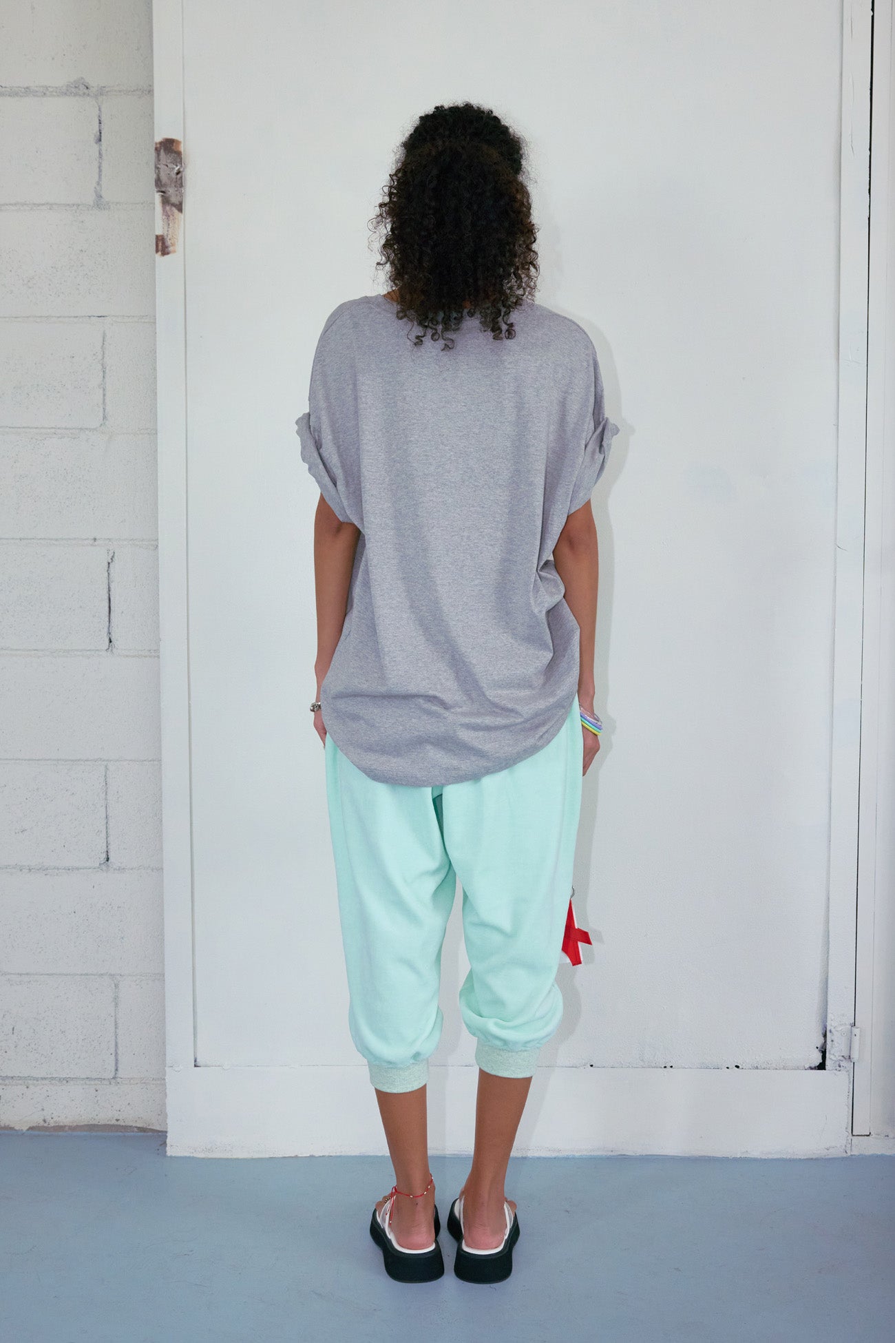 Deinet - Rose Typo Capri Jogger Pants (Mint) product image 3 | TRAB K-Fashion Australia