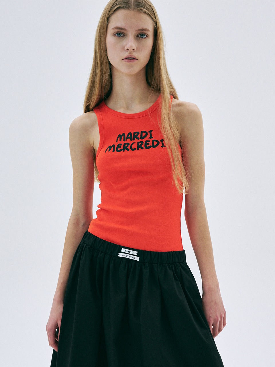 Mardi Mercredi - Tank Racer Brush Logo (Orange Black) product image 1 | TRAB K-Fashion Australia