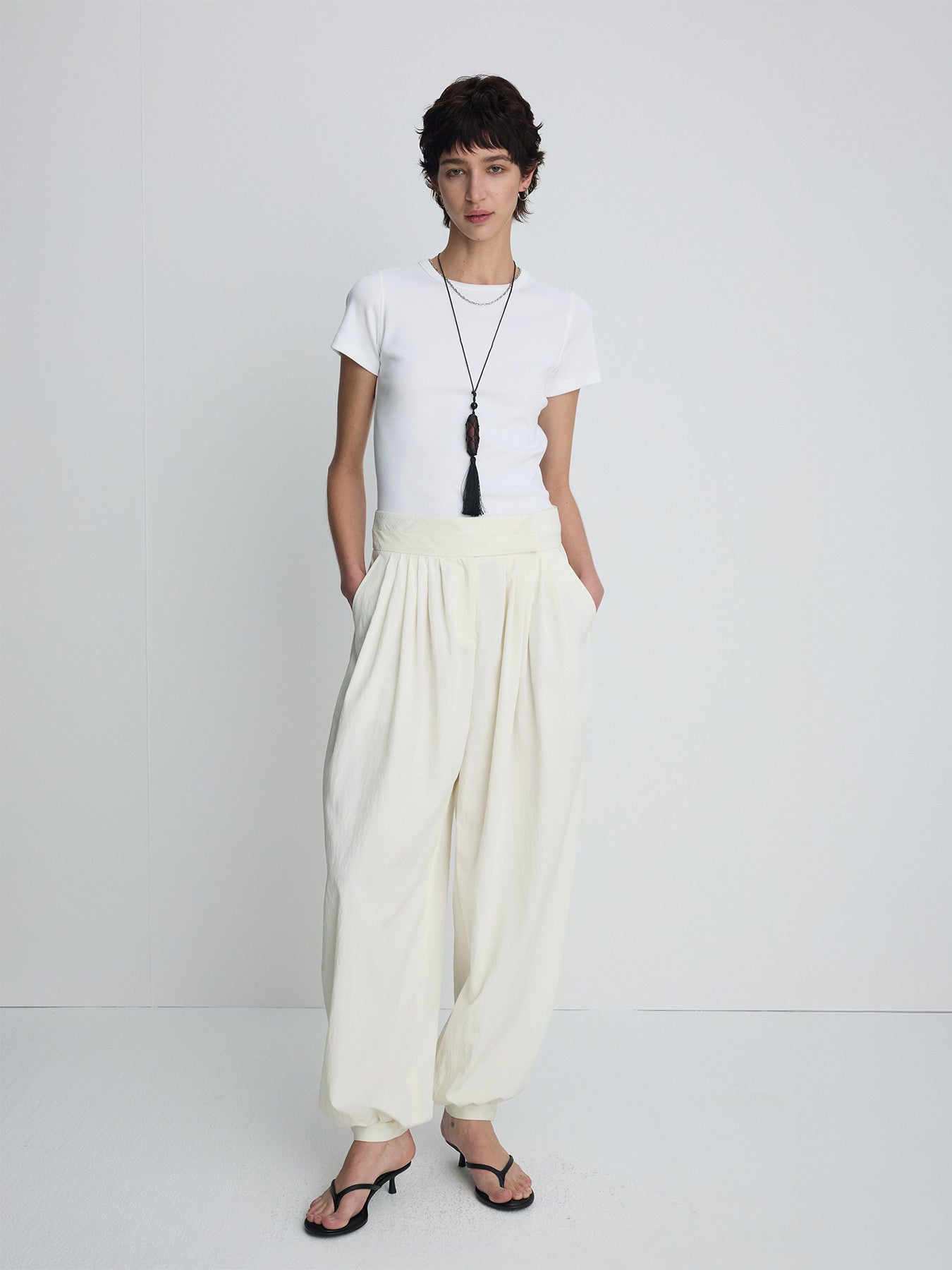 Tonywack - Pleated Voluminous Pants (Off White) product image 8 | TRAB K-Fashion Australia