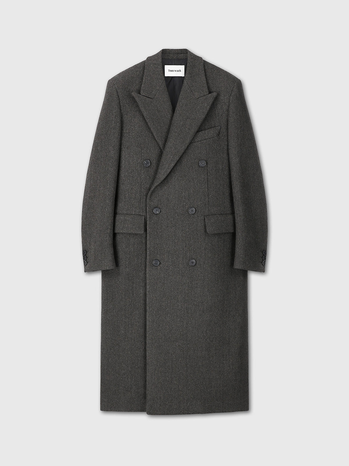 Tonywack - Herringbone Wool Double-Breasted Coat (Moss Brown) product image 7 | TRAB K-Fashion Australia