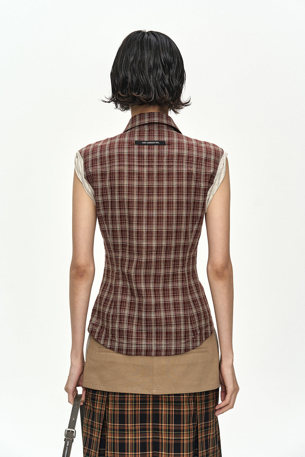 Andersson Bell - [Pre-Order – Ships June 8] Check Sleeveless Shirt (Brown) product image 6 | TRAB K-Fashion Australia