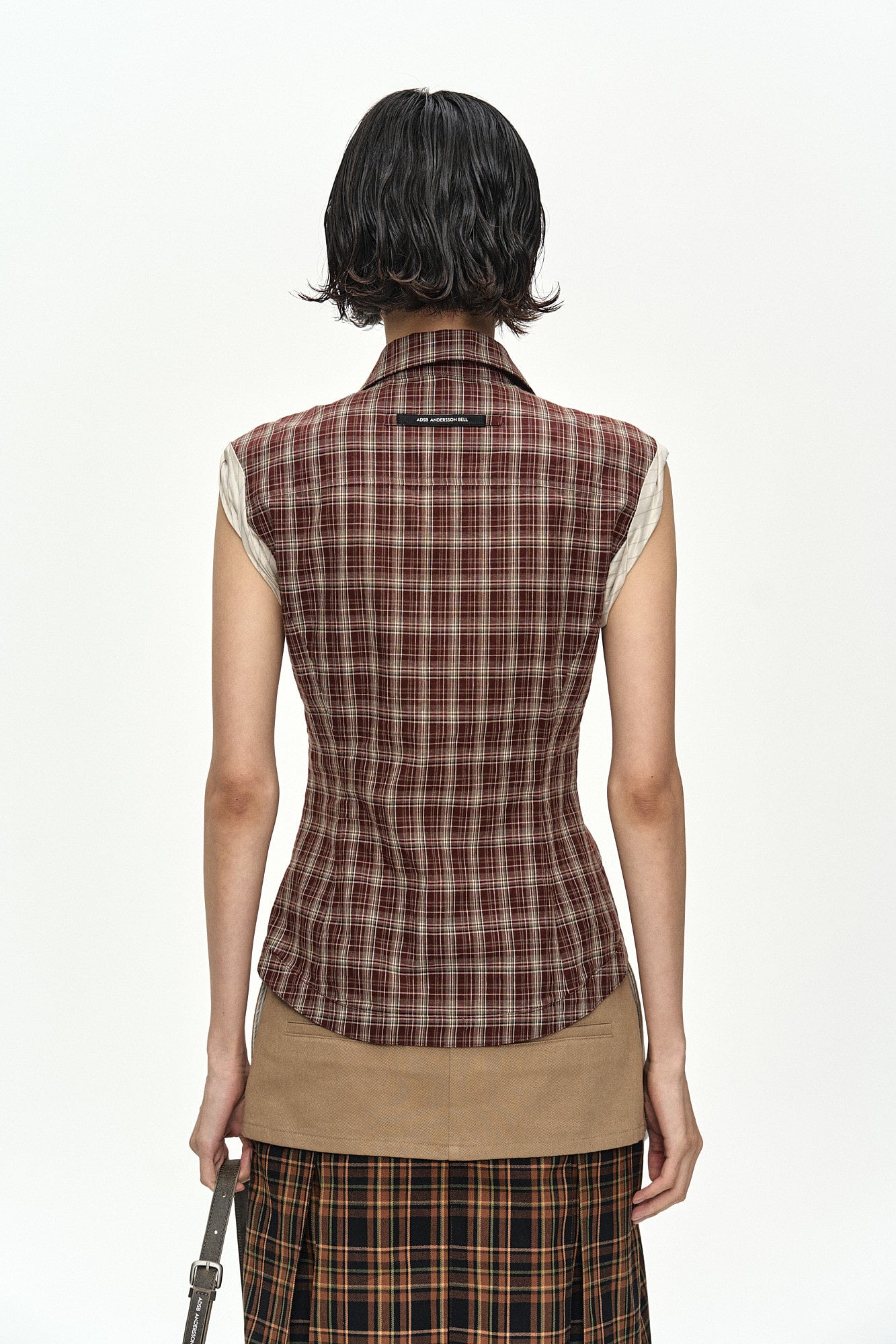 Andersson Bell - [Pre-Order – Ships June 8] Check Sleeveless Shirt (Brown) product image 6 | TRAB K-Fashion Australia