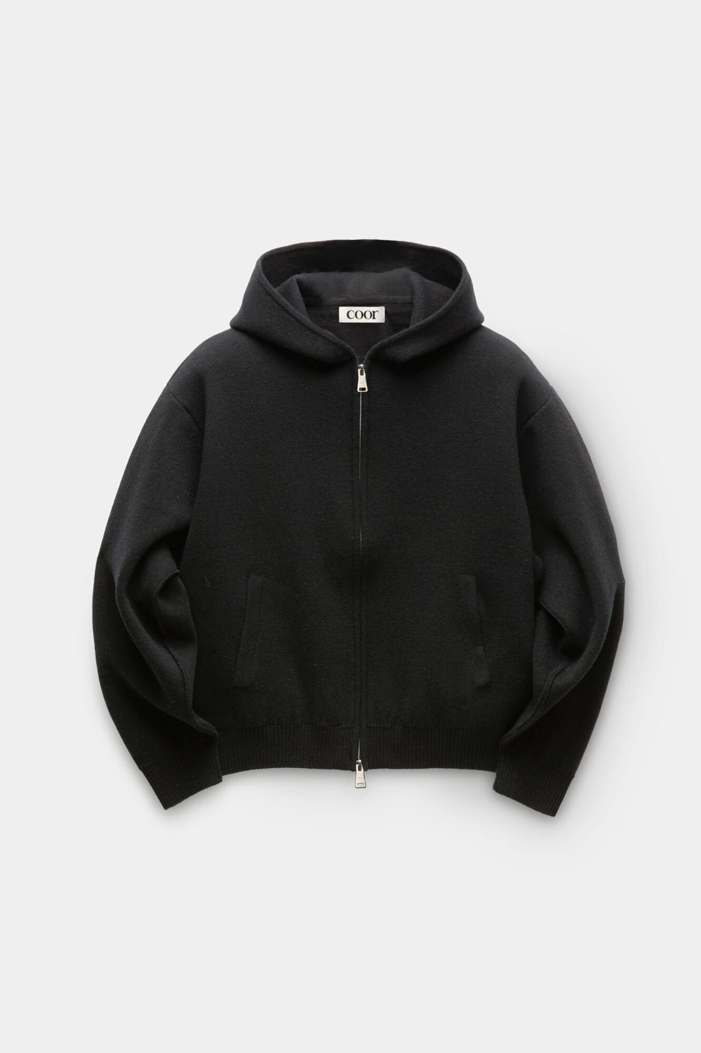 Coor - Double Face Wool And Blend Hoodie Zip-Up (Black) product image 1 | TRAB K-Fashion Australia